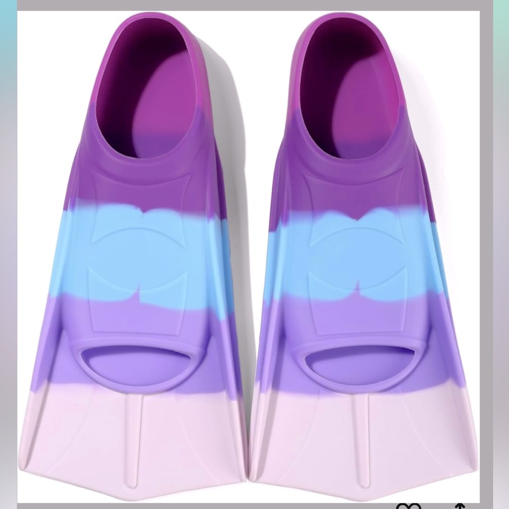 Purple and Blue Swim Fins